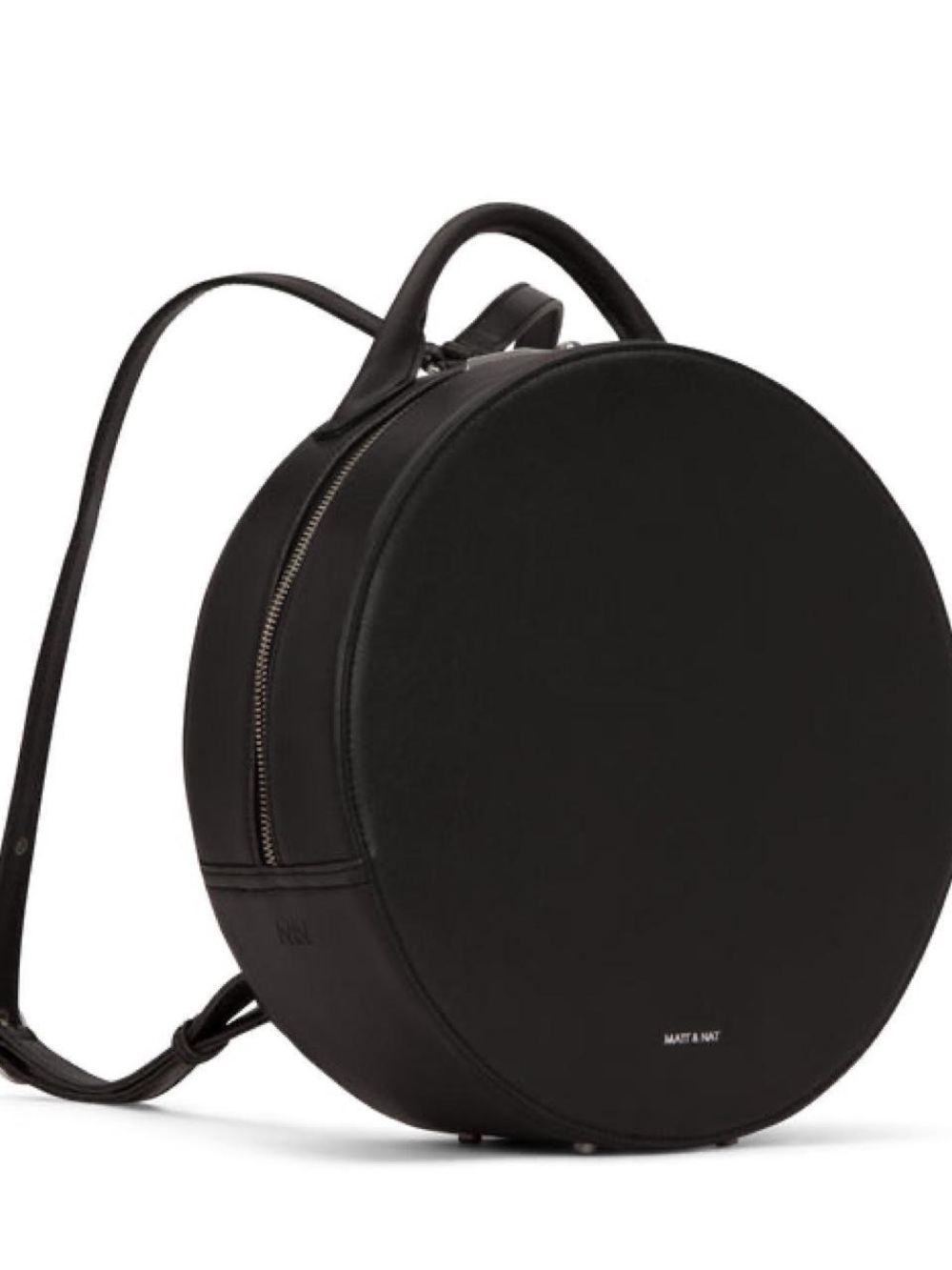Matt & Nat Black Circular Vegan Leather Backpack